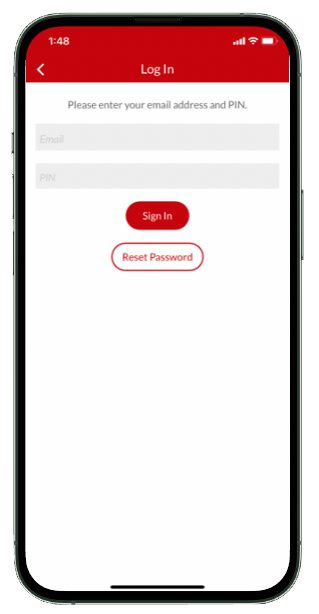 mobile app login screen