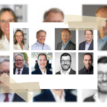 Event highlight image displaying a grid of professional headshots of multiple business speakers arranged in rows on a white background.