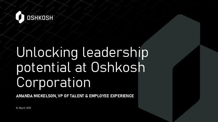 3. Oshkosh Corp Presentation Slides: Unlocking Leadership Potential at Oshkosh Corporation thumbnail