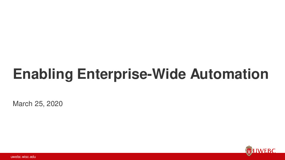UWEBC Presentation Slides: Opening Remarks and the Context for Automation thumbnail