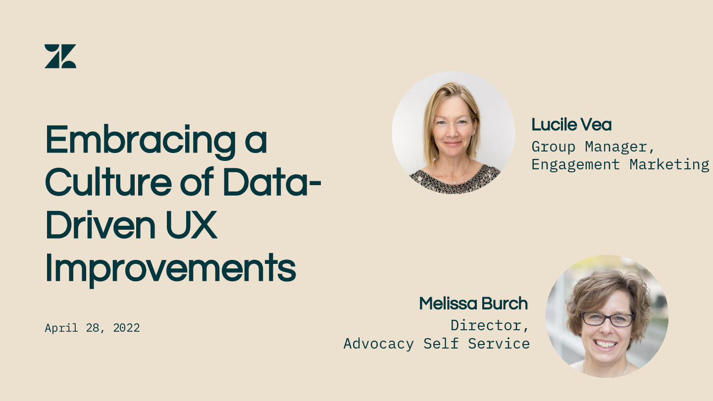 5. Zendesk Presentation Slides: Embracing a Culture of Data-Driven UX Improvements thumbnail
