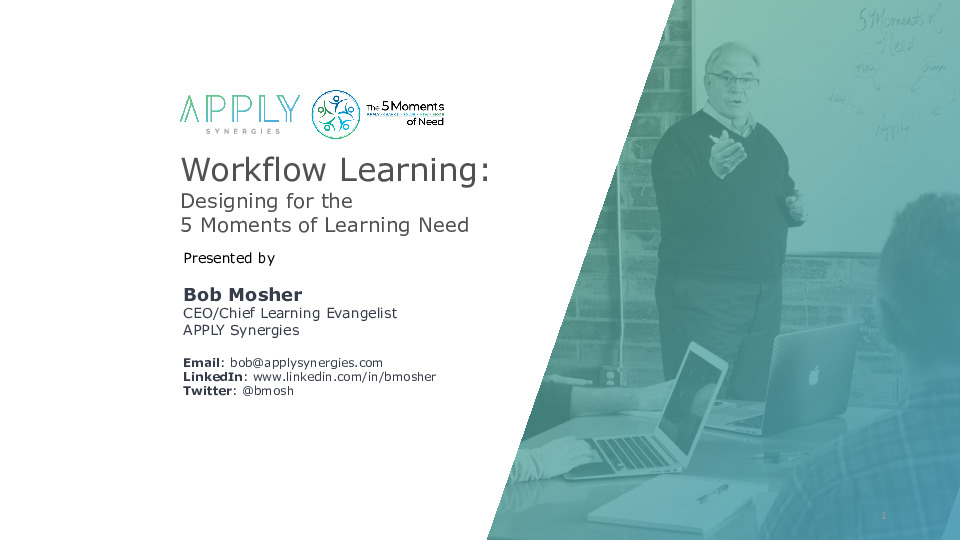 Synergies Presentation Slides: Designing for the Five Moments of Needs thumbnail