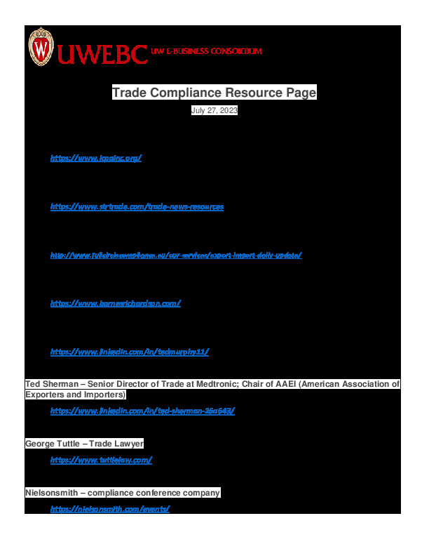 Trade Compliance Resource Guide thumbnail