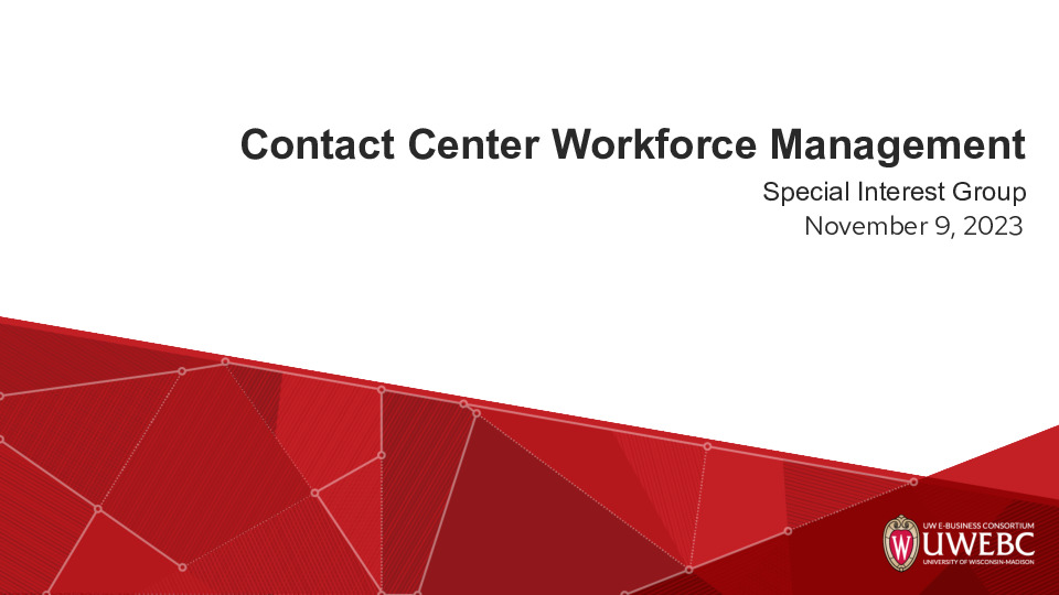 UWEBC Presentation Slides: Contact Center Workforce Management thumbnail