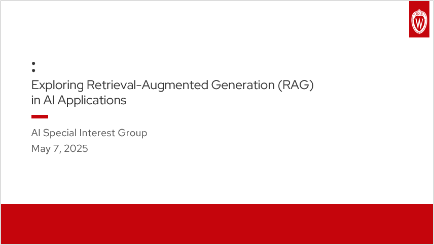 2. UWEBC Presentation Slides: Exploring Retrieval-Augmented Generation (RAG) in AI Applications thumbnail
